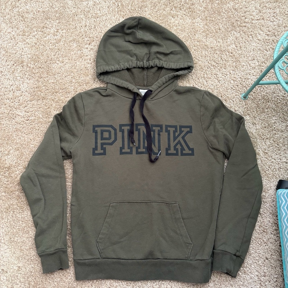 PINK Victoria's Secret Olive Green Hoodie